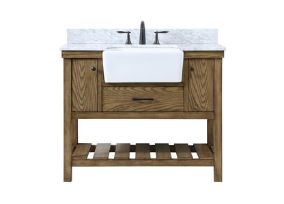 Elegant Furniture & Lighting - Clement 42 inch Single bathroom vanity in driftwood with backsplash - VF60142DW-BS veiw 1