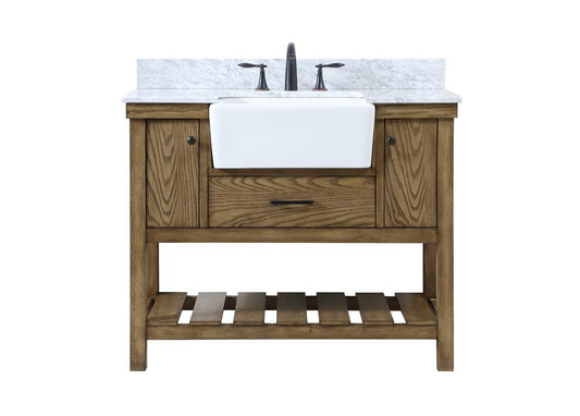 Elegant Furniture & Lighting - Clement 42 inch Single bathroom vanity in driftwood with backsplash - VF60142DW-BS veiw 1