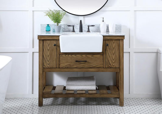 Elegant Furniture & Lighting - Clement 42 inch Single bathroom vanity in driftwood with backsplash - VF60142DW-BS veiw 2
