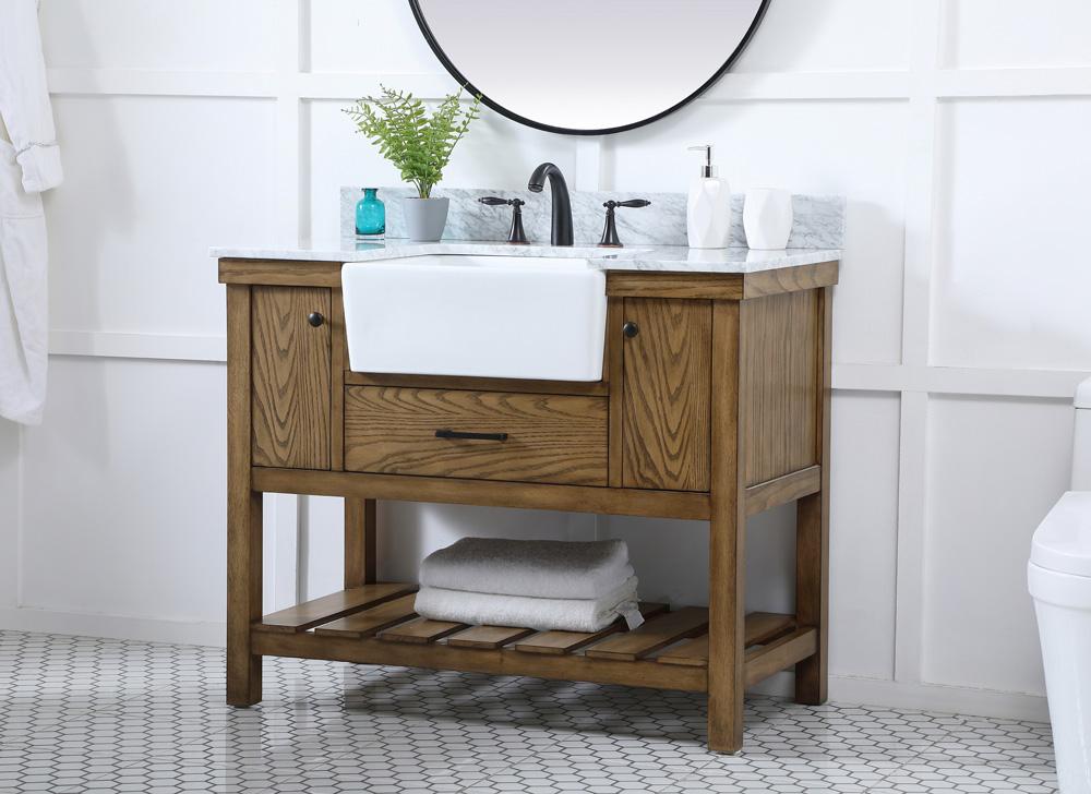 Elegant Furniture & Lighting - Clement 42 inch Single bathroom vanity in driftwood with backsplash - VF60142DW-BS veiw 3