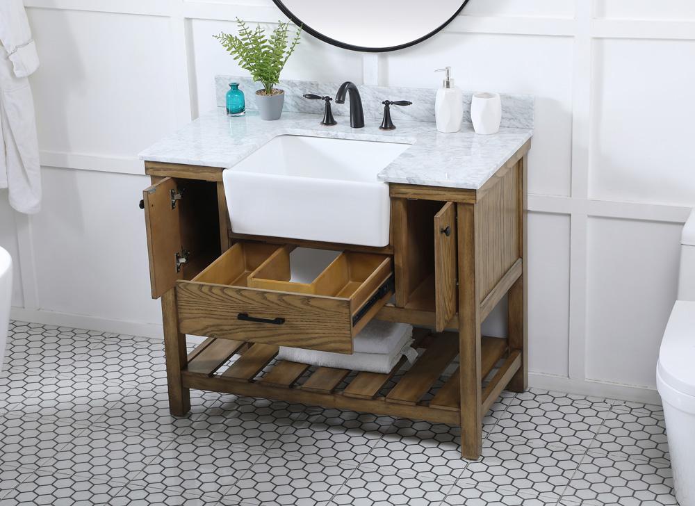 Elegant Furniture & Lighting - Clement 42 inch Single bathroom vanity in driftwood with backsplash - VF60142DW-BS veiw 4