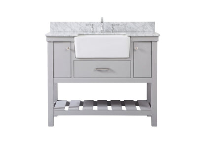 Elegant Furniture & Lighting - Clement 42 inch Single bathroom vanity in grey with backsplash - VF60142GR-BS veiw 1