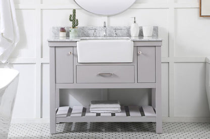 Elegant Furniture & Lighting - Clement 42 inch Single bathroom vanity in grey with backsplash - VF60142GR-BS veiw 2