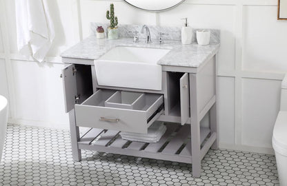 Elegant Furniture & Lighting - Clement 42 inch Single bathroom vanity in grey with backsplash - VF60142GR-BS veiw 4