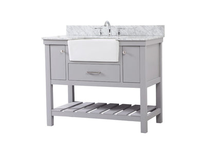 Elegant Furniture & Lighting - Clement 42 inch Single bathroom vanity in grey with backsplash - VF60142GR-BS veiw 8