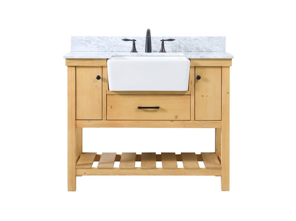 Elegant Furniture & Lighting - Clement 42 inch Single bathroom vanity in natural wood with backsplash - VF60142NW-BS veiw 1