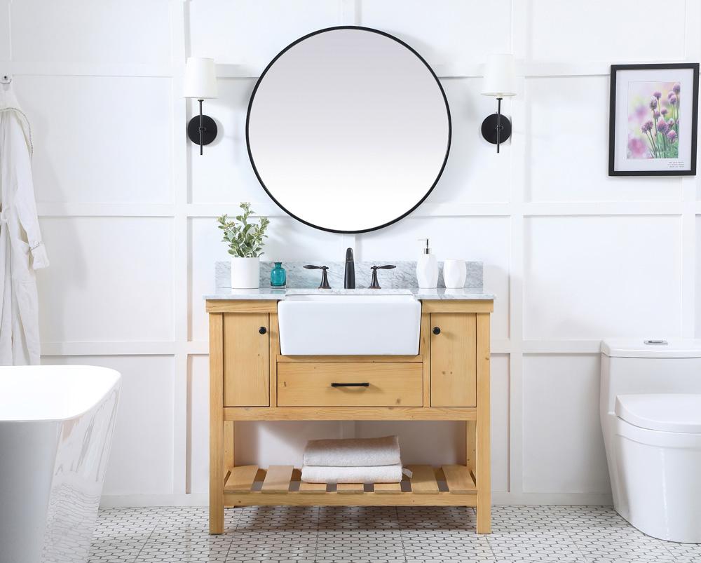 Elegant Furniture & Lighting - Clement 42 inch Single bathroom vanity in natural wood with backsplash - VF60142NW-BS veiw 5