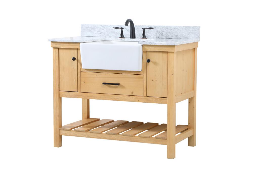 Elegant Furniture & Lighting - Clement 42 inch Single bathroom vanity in natural wood with backsplash - VF60142NW-BS veiw 8