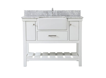 Elegant Furniture & Lighting - Clement 42 inch Single bathroom vanity in white with backsplash - VF60142WH-BS veiw 1