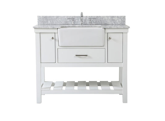 Elegant Furniture & Lighting - Clement 42 inch Single bathroom vanity in white with backsplash - VF60142WH-BS veiw 1