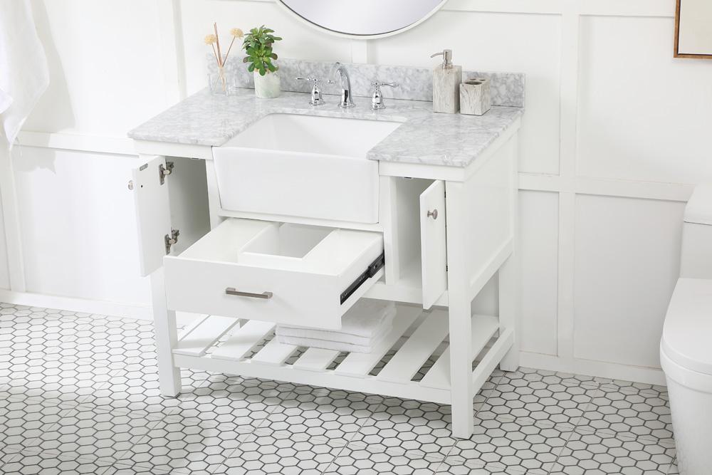 Elegant Furniture & Lighting - Clement 42 inch Single bathroom vanity in white with backsplash - VF60142WH-BS veiw 4