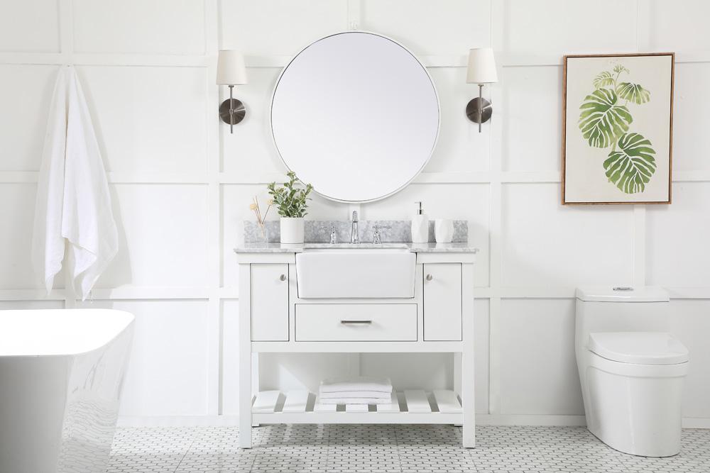 Elegant Furniture & Lighting - Clement 42 inch Single bathroom vanity in white with backsplash - VF60142WH-BS veiw 5