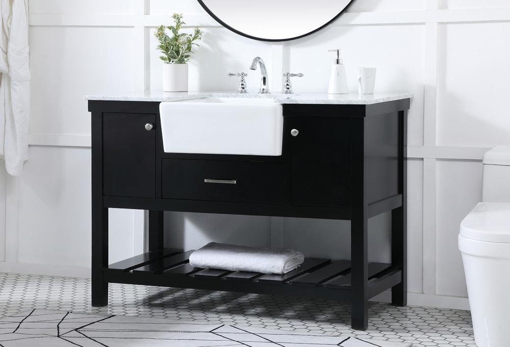 Elegant Furniture & Lighting - Clement 48 inch Single bathroom vanity in black - VF60148BK veiw 3
