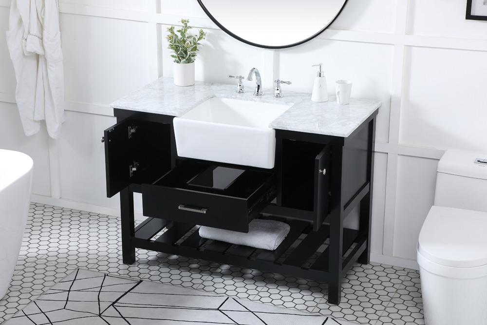 Elegant Furniture & Lighting - Clement 48 inch Single bathroom vanity in black - VF60148BK veiw 4