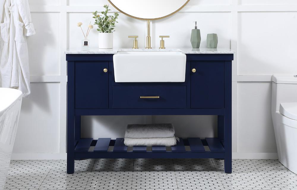 Elegant Furniture & Lighting - Clement 48 inch Single bathroom vanity in blue - VF60148BL veiw 2