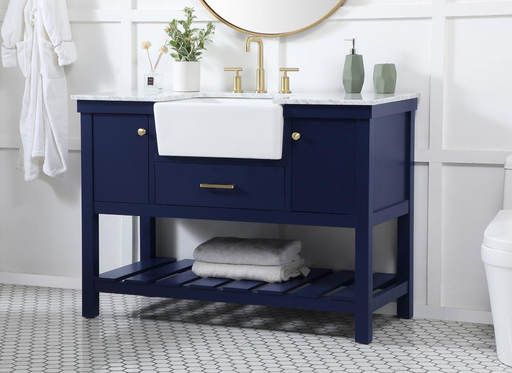 Elegant Furniture & Lighting - Clement 48 inch Single bathroom vanity in blue - VF60148BL veiw 3
