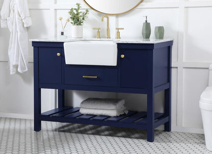 Elegant Furniture & Lighting - Clement 48 inch Single bathroom vanity in blue - VF60148BL veiw 3