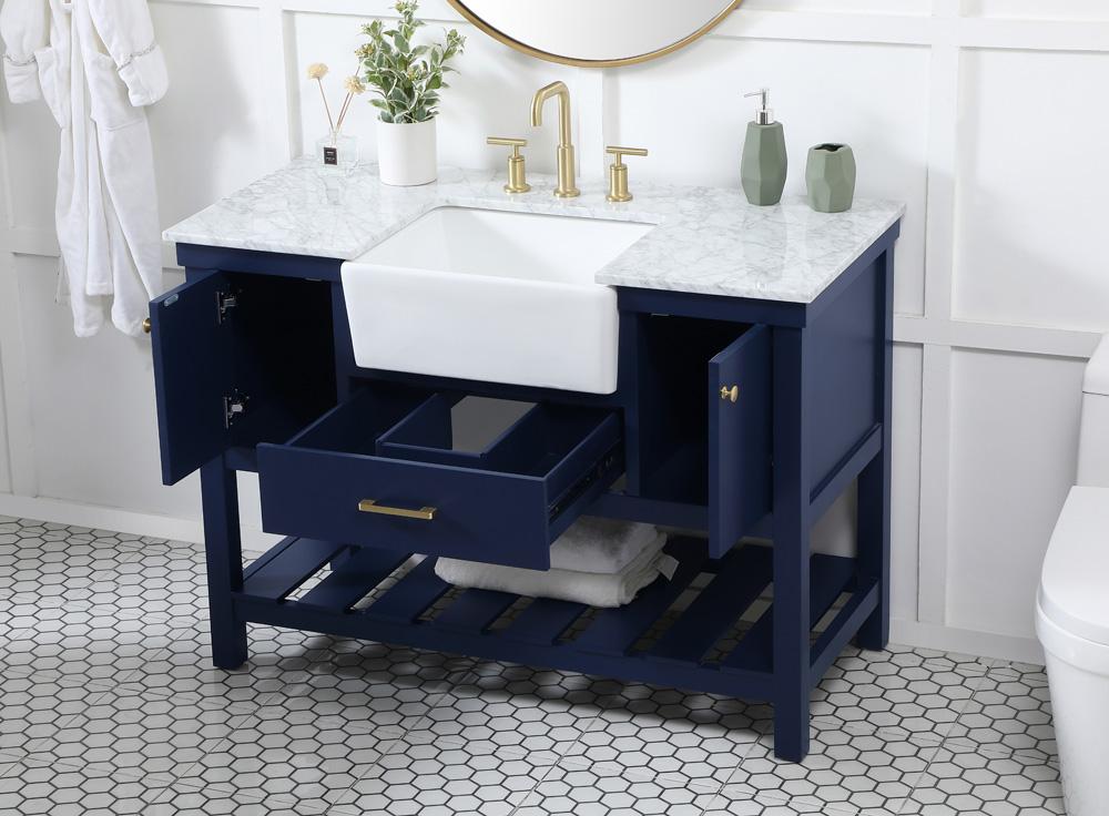 Elegant Furniture & Lighting - Clement 48 inch Single bathroom vanity in blue - VF60148BL veiw 4