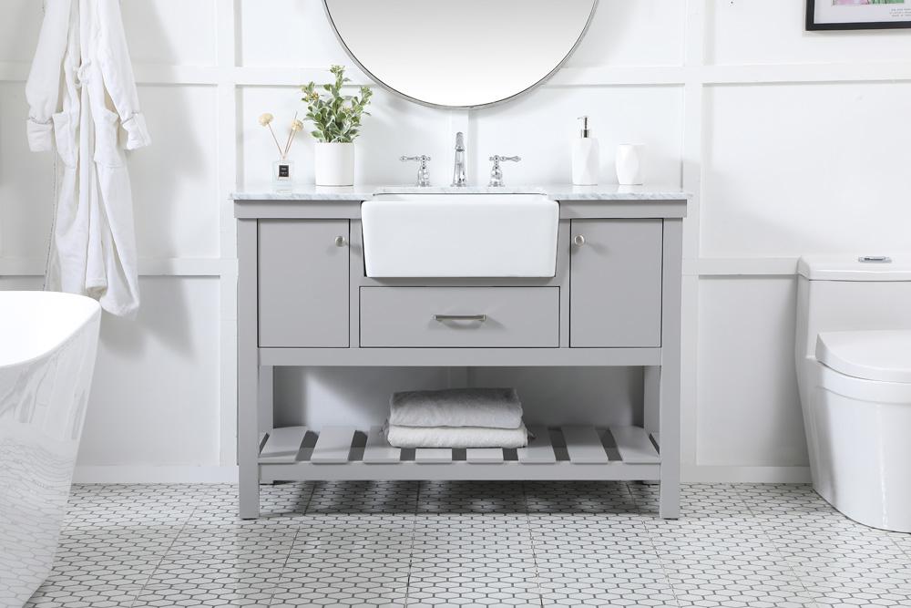 Elegant Furniture & Lighting - Clement 48 inch Single bathroom vanity in grey - VF60148GR veiw 2