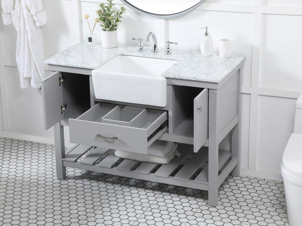 Elegant Furniture & Lighting - Clement 48 inch Single bathroom vanity in grey - VF60148GR veiw 4