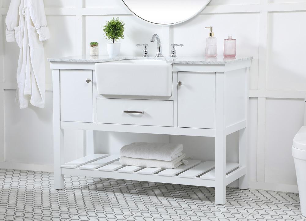 Elegant Furniture & Lighting - Clement 48 inch Single bathroom vanity in white - VF60148WH veiw 3