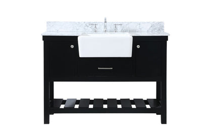 Elegant Furniture & Lighting - Clement 48 inch Single bathroom vanity in black with backsplash - VF60148BK-BS veiw 1