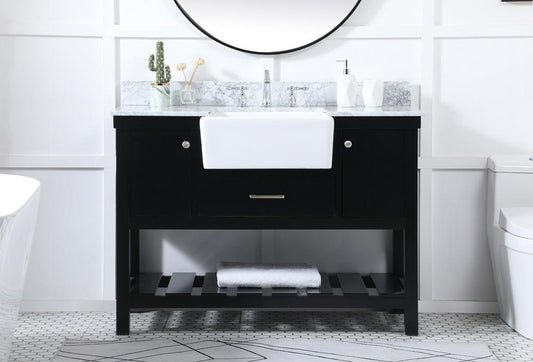 Elegant Furniture & Lighting - Clement 48 inch Single bathroom vanity in black with backsplash - VF60148BK-BS veiw 2