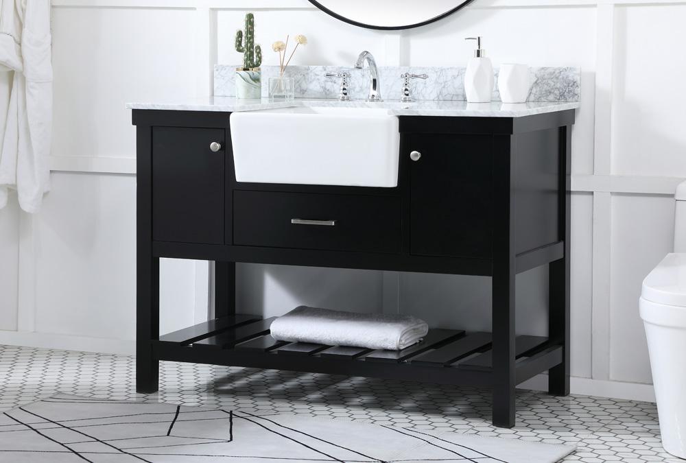 Elegant Furniture & Lighting - Clement 48 inch Single bathroom vanity in black with backsplash - VF60148BK-BS veiw 3