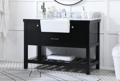 Elegant Furniture & Lighting - Clement 48 inch Single bathroom vanity in black with backsplash - VF60148BK-BS veiw 3