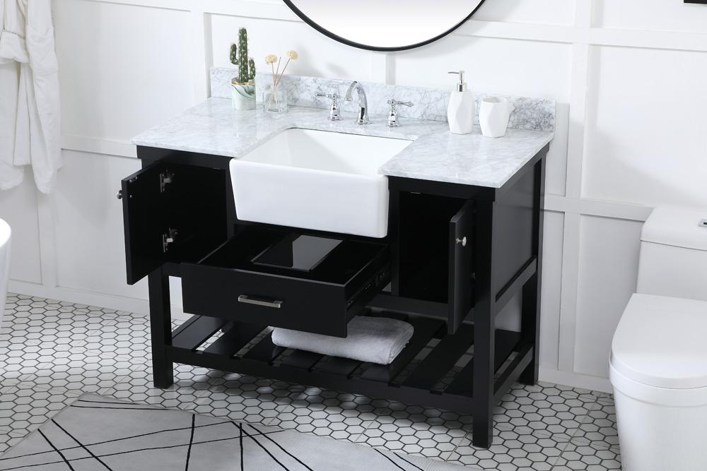 Elegant Furniture & Lighting - Clement 48 inch Single bathroom vanity in black with backsplash - VF60148BK-BS veiw 4