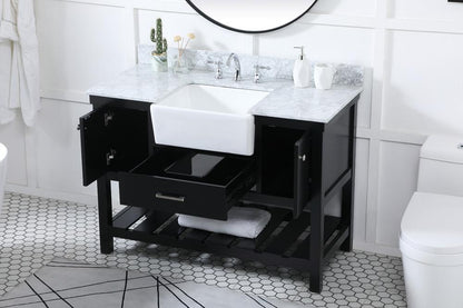 Elegant Furniture & Lighting - Clement 48 inch Single bathroom vanity in black with backsplash - VF60148BK-BS veiw 4