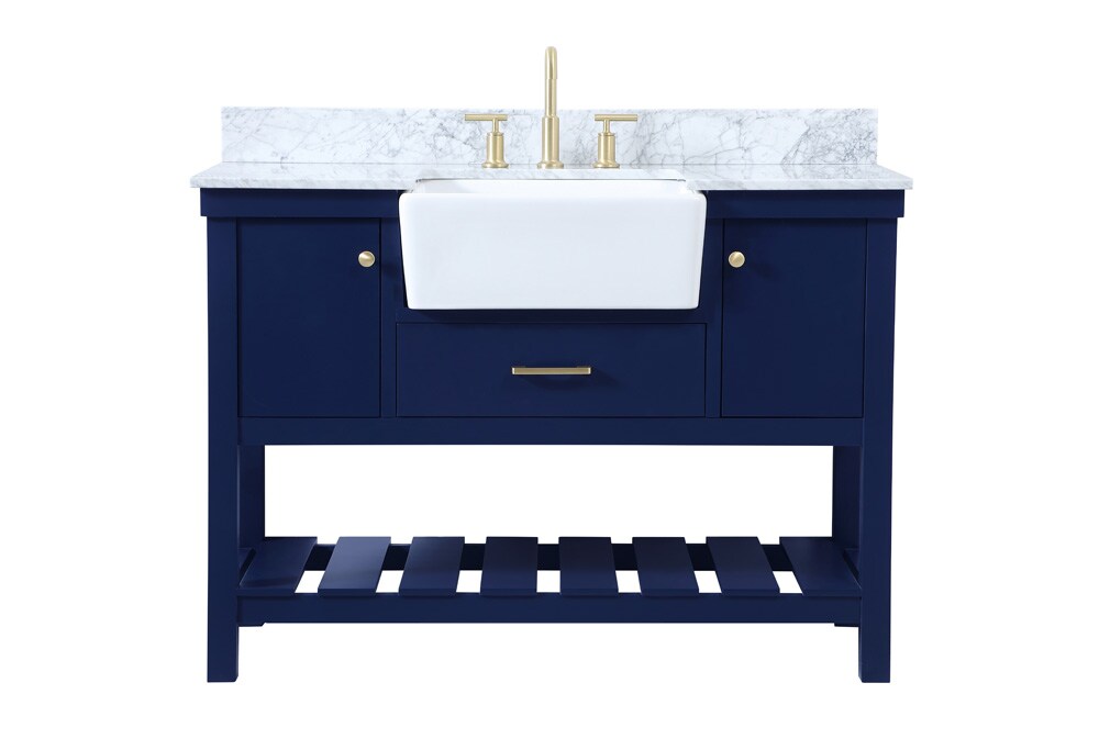 Elegant Furniture & Lighting - Clement 48 inch Single bathroom vanity in blue with backsplash - VF60148BL-BS veiw 1