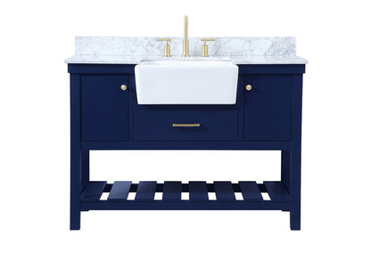 Elegant Furniture & Lighting - Clement 48 inch Single bathroom vanity in blue with backsplash - VF60148BL-BS veiw 1