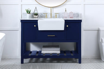 Elegant Furniture & Lighting - Clement 48 inch Single bathroom vanity in blue with backsplash - VF60148BL-BS veiw 2