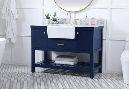 Elegant Furniture & Lighting - Clement 48 inch Single bathroom vanity in blue with backsplash - VF60148BL-BS veiw 3