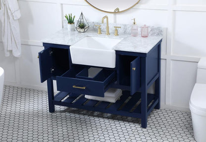 Elegant Furniture & Lighting - Clement 48 inch Single bathroom vanity in blue with backsplash - VF60148BL-BS veiw 4