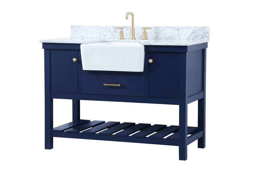 Elegant Furniture & Lighting - Clement 48 inch Single bathroom vanity in blue with backsplash - VF60148BL-BS veiw 8