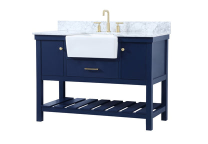 Elegant Furniture & Lighting - Clement 48 inch Single bathroom vanity in blue with backsplash - VF60148BL-BS veiw 8