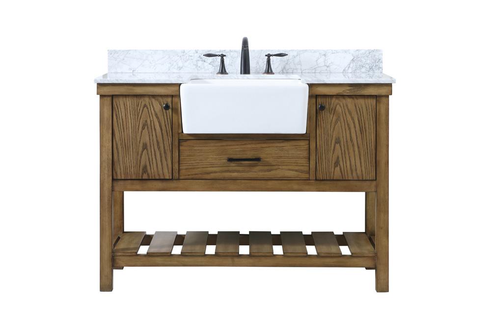 Elegant Furniture & Lighting - Clement 48 inch Single bathroom vanity in driftwood with backsplash - VF60148DW-BS veiw 1