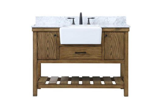 Elegant Furniture & Lighting - Clement 48 inch Single bathroom vanity in driftwood with backsplash - VF60148DW-BS veiw 1