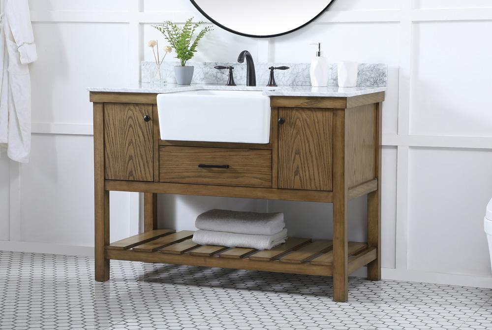 Elegant Furniture & Lighting - Clement 48 inch Single bathroom vanity in driftwood with backsplash - VF60148DW-BS veiw 3