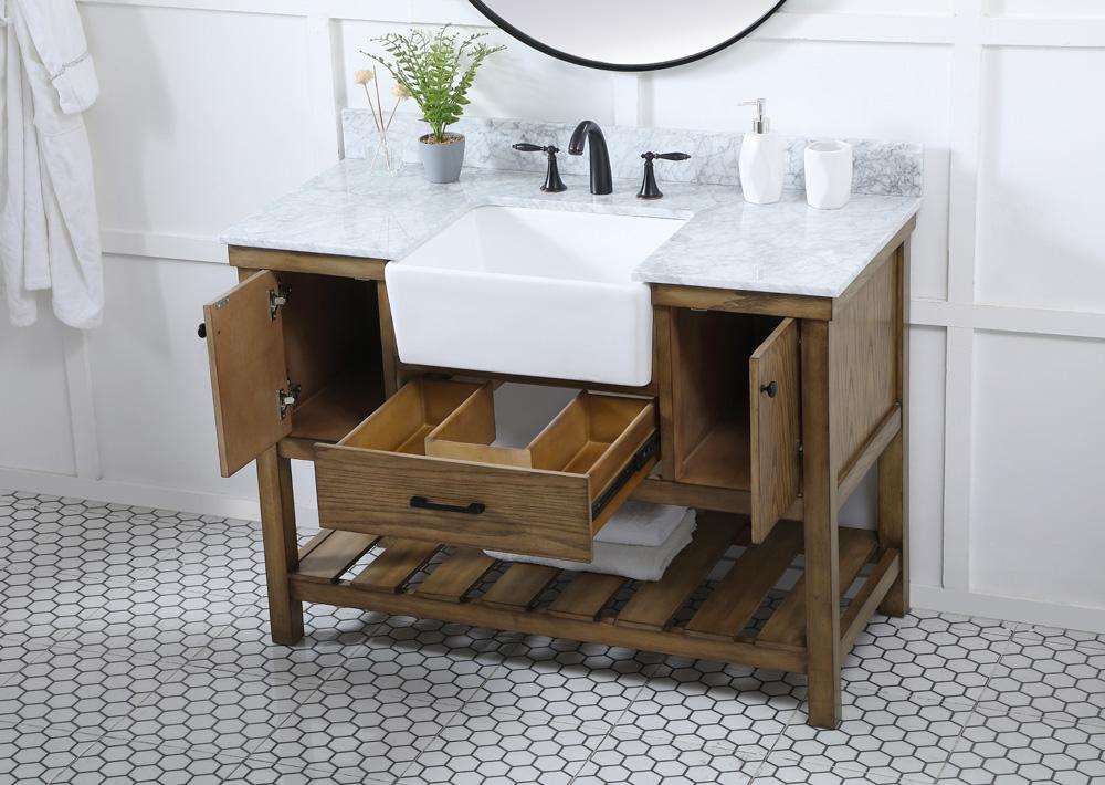 Elegant Furniture & Lighting - Clement 48 inch Single bathroom vanity in driftwood with backsplash - VF60148DW-BS veiw 4