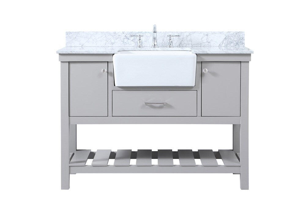 Elegant Furniture & Lighting - Clement 48 inch Single bathroom vanity in grey with backsplash - VF60148GR-BS veiw 1