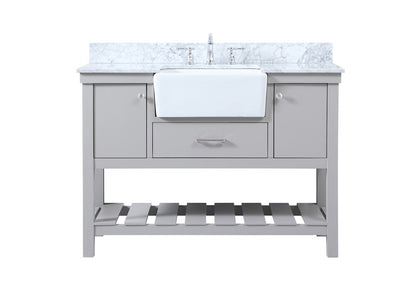 Elegant Furniture & Lighting - Clement 48 inch Single bathroom vanity in grey with backsplash - VF60148GR-BS veiw 1