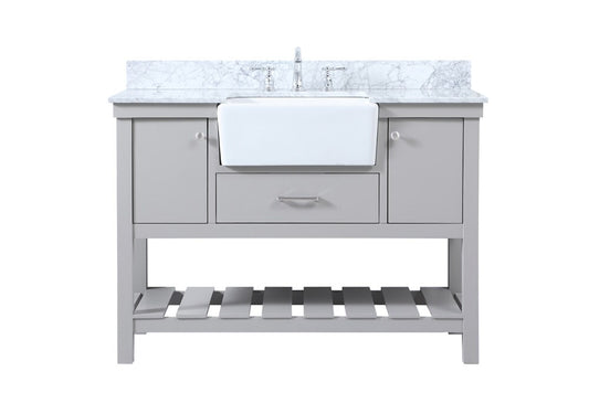 Elegant Furniture & Lighting - Clement 48 inch Single bathroom vanity in grey with backsplash - VF60148GR-BS veiw 1