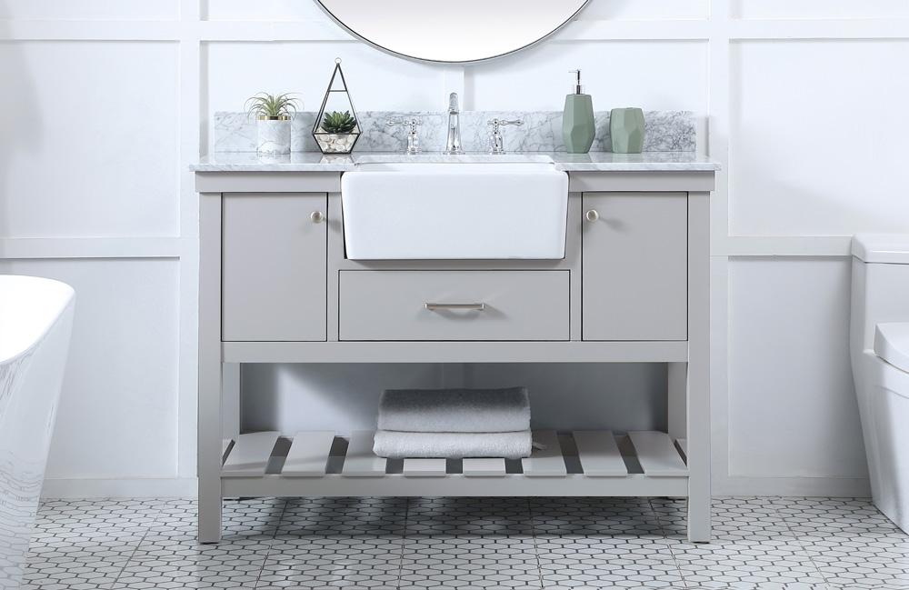 Elegant Furniture & Lighting - Clement 48 inch Single bathroom vanity in grey with backsplash - VF60148GR-BS veiw 2