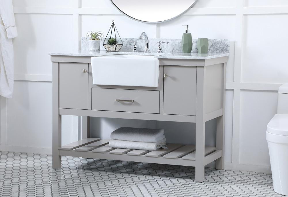 Elegant Furniture & Lighting - Clement 48 inch Single bathroom vanity in grey with backsplash - VF60148GR-BS veiw 3