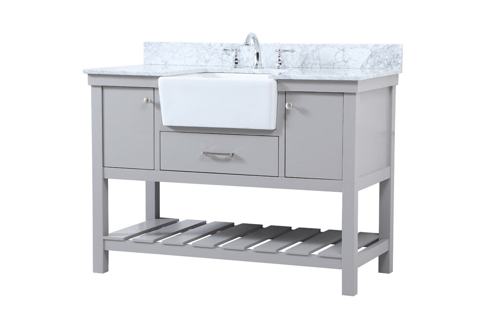 Elegant Furniture & Lighting - Clement 48 inch Single bathroom vanity in grey with backsplash - VF60148GR-BS veiw 8