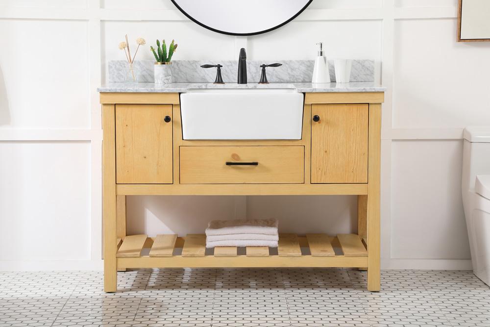 Elegant Furniture & Lighting - Clement 48 inch Single bathroom vanity in natural wood with backsplash - VF60148NW-BS veiw 2