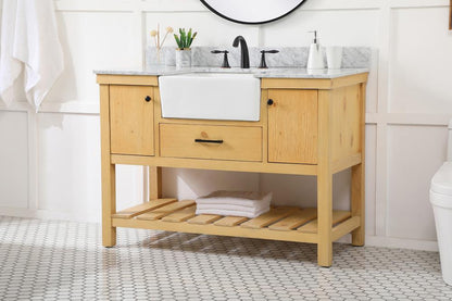 Elegant Furniture & Lighting - Clement 48 inch Single bathroom vanity in natural wood with backsplash - VF60148NW-BS veiw 3